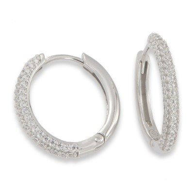 Orecchini Domar Gioielli Donna Orecchino cerchio argento 925 con zirconia cubica in Argento Cubic Zirconia EZB100420 - EZB100420